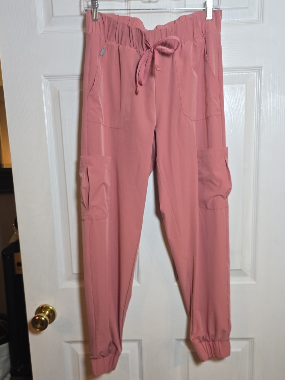Hanes S Small Women's Rose Cargo Jogger Pants with Drawstring Waist